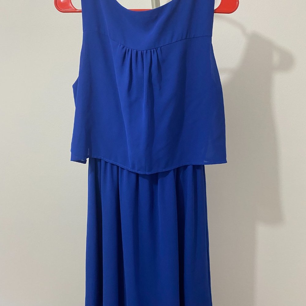 YA Los Angeles Blue Blouson Dress